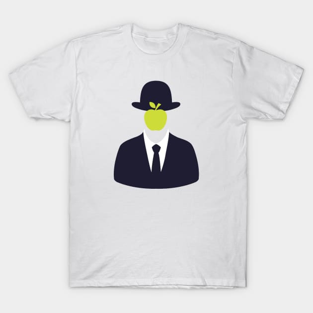 Magritte with apple silhouette T-Shirt by DEMON LIMBS